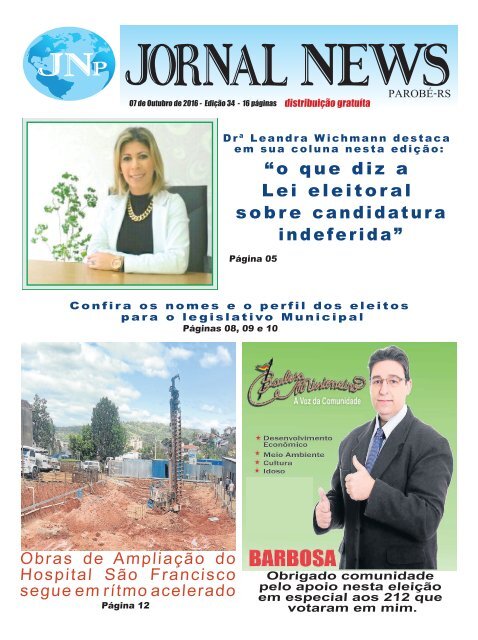 Jornal News Parobé - Edição 34 (07/10/2016)
