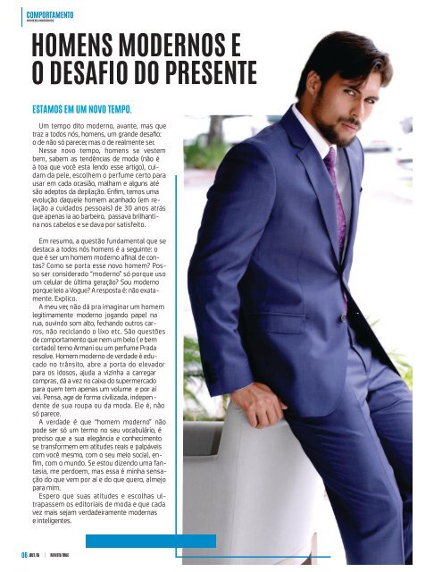 Revista True 4ª Edição Ano 2 Set I Out de 2016 Mundo Masculino 