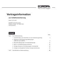 Vertragsinformation Unfall - EUROPA Versicherungen