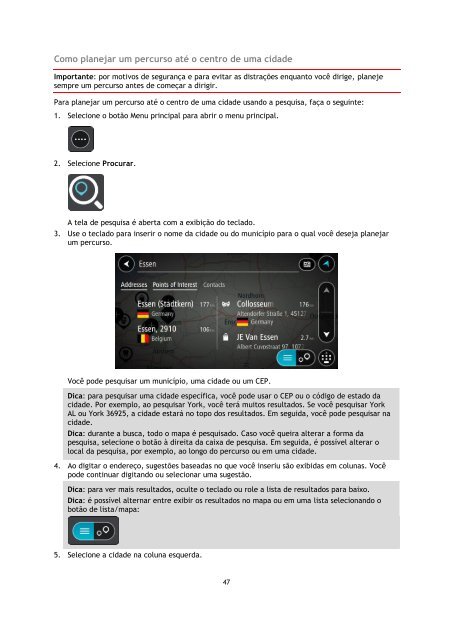 TomTom Guide de r&eacute;f&eacute;rence de l'appli TomTom GO Mobile pour Android - PDF mode d'emploi - Portugu&ecirc;s do Brasil