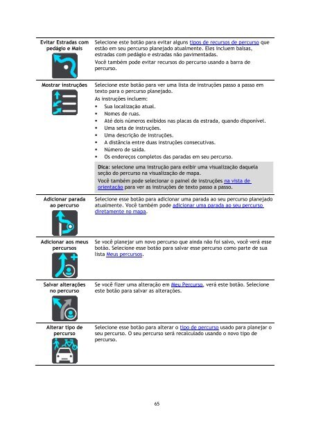 TomTom Guide de r&eacute;f&eacute;rence de l'appli TomTom GO Mobile pour Android - PDF mode d'emploi - Portugu&ecirc;s do Brasil