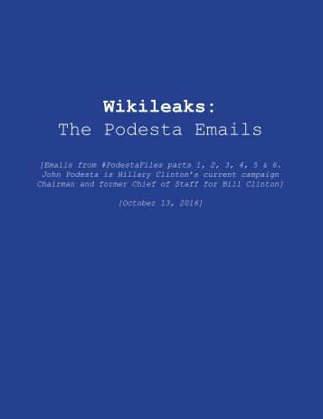 Wikileaks The Podesta Emails