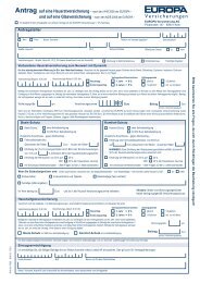 Antrag auf eine Hausratversicherung - EUROPA Versicherungen