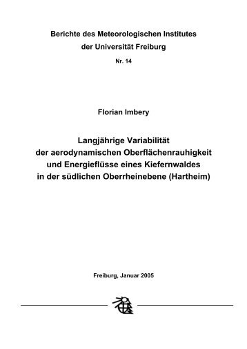 Florian Imbery Langjährige Variabilität der aerodynamischen ...