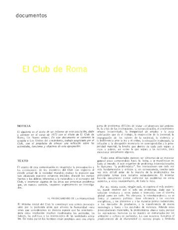 Sobre los límites del crecimiento Club de Roma