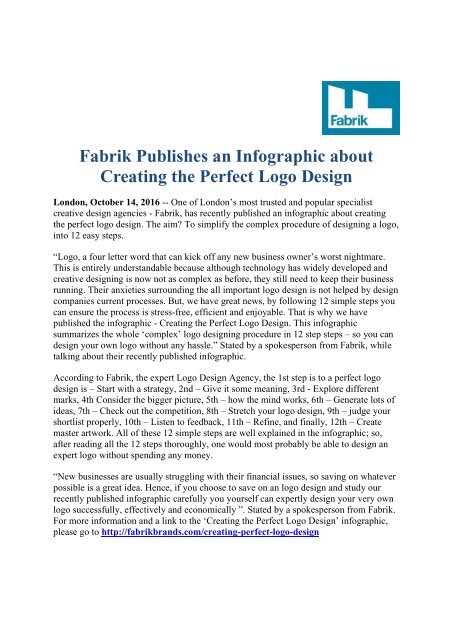 Fabrik Publishes an Infographic about Creating the Perfect Logo Design