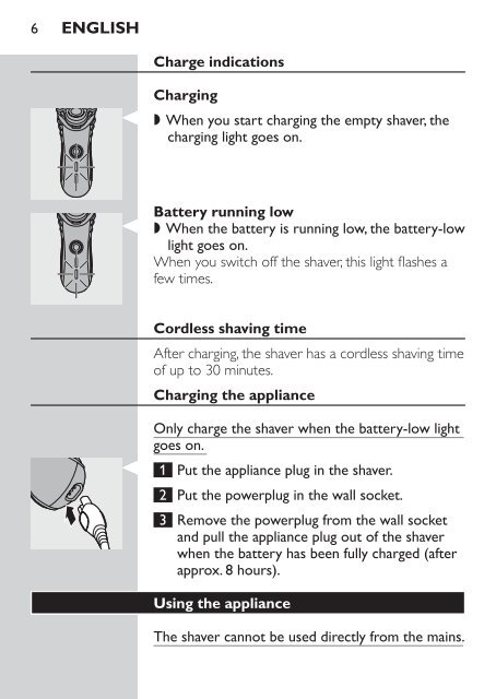 Philips Shaver series 3000 Electric shaver - User manual - ELL