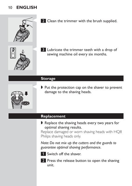 Philips Shaver series 3000 Electric shaver - User manual - ELL