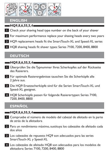 Philips shaving heads - User manual - FRA