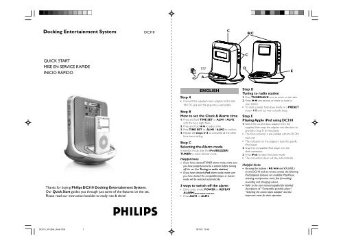 Philips docking entertainment system - Quick start guide - ENG
