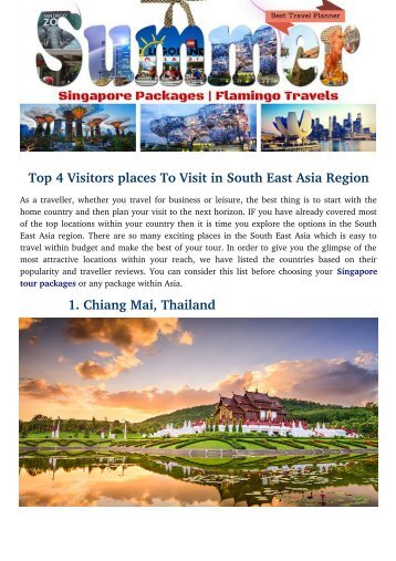 Top 4 Visitors places To Visit in South East Asia Region