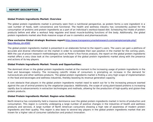 Protein Ingredients Market is Growing due to Increasing Demand for Nutraceuticals & Other Wellness Products