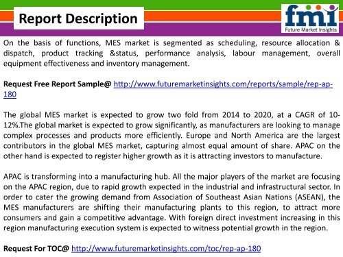 Asia Pacific Manufacturing Execution Systems (MES) Market Key Trends 2014-2020