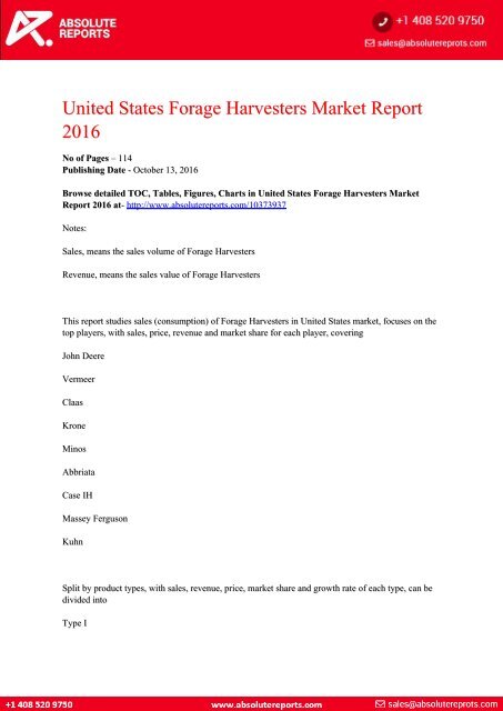 United States Forage Harvesters Market