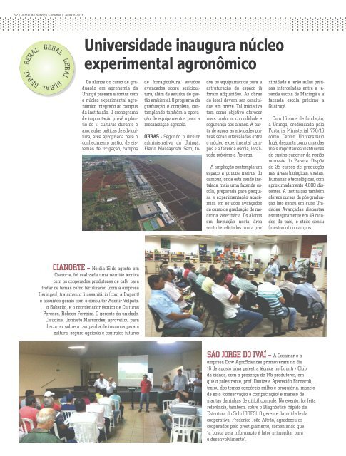 Jornal Cocamar Agosto 2016