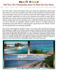 Bali Tour: The 3 Outstanding Areas To Check Out Over Below