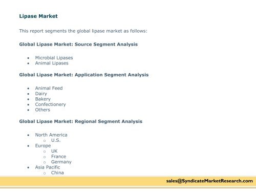 Lipase Market