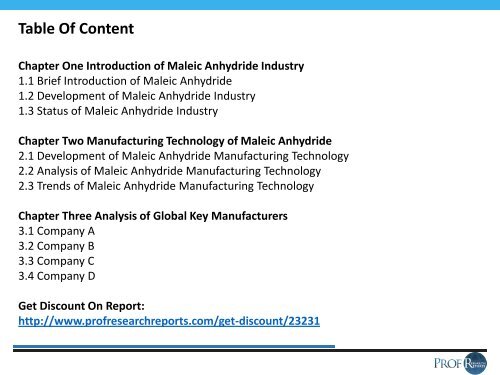 MALEIC ANHYDRIDE INDUSTRY REPORT