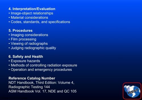 Understanding Neutron Radiography Post Exam Reading VIII-Part 2a of 2A