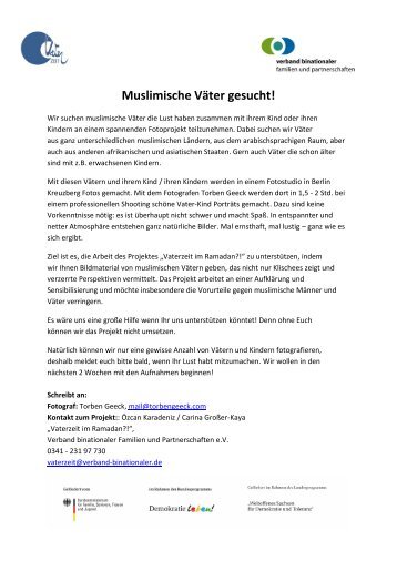 Fotoprojekt - muslimische Väter gesucht