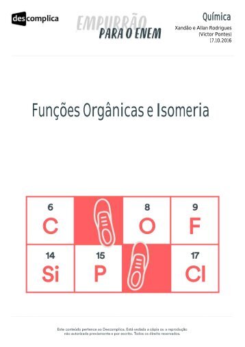 Funções Orgânicas e Isomeria