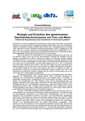 Biologie und Evolution des gemeinsamen Geschlechtschromosoms ...