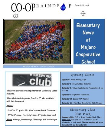 Elementary Raindrop Newsletter August 28, 2016