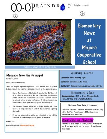 Elementary Raindrop Newsletter October 17, 2016