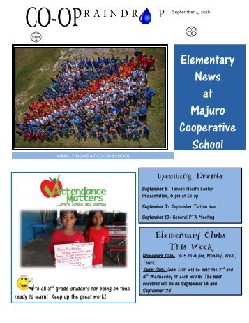 Elementary Raindrop Newsletter September 4, 2016