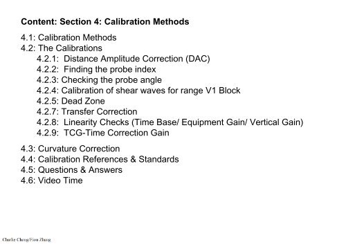 UT Testing-Section 4 Calibration Methods