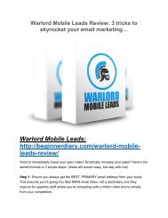 Warlord Mobile Leads review pro-$15900 bonuses (free)