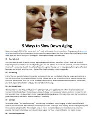 5 Ways to Slow Down Aging