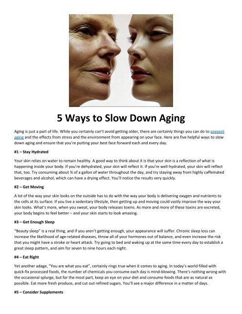 5 Ways to Slow Down Aging