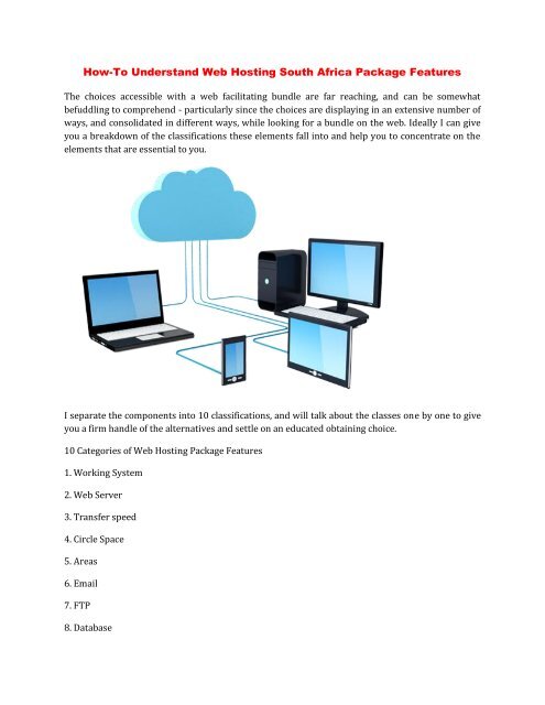 How-To Understand Web Hosting South Africa Package Features