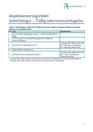 Implementeringsrådet Anbefalinger – Tidlig interessevaretagelse