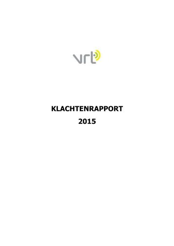 VRT-Klachtenrapport 2015