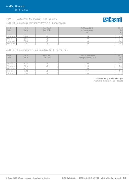 Refair Oy hinnasto 2016-2017