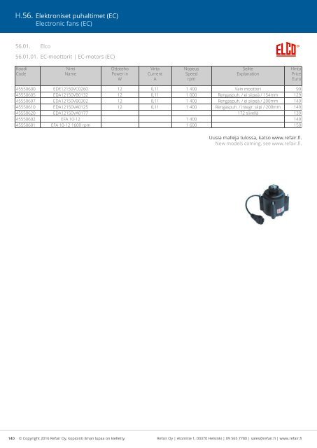 Refair Oy hinnasto 2016-2017