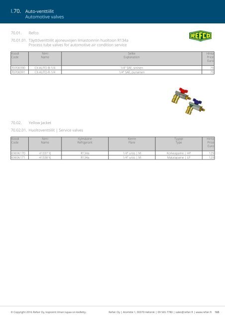 Refair Oy hinnasto 2016-2017