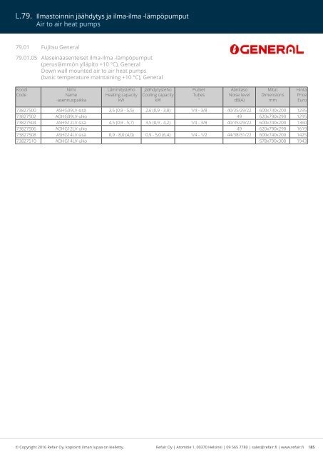 Refair Oy hinnasto 2016-2017