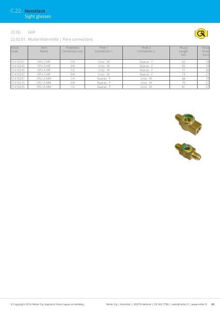 Refair Oy hinnasto 2016-2017