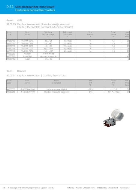 Refair Oy hinnasto 2016-2017