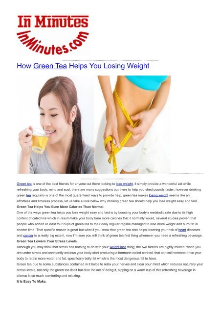 can drinking hot tea help you lose weight