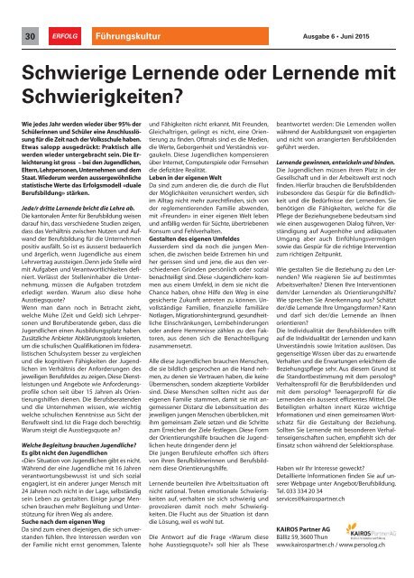 Erfolg_Ausgabe Nr. 6 - Juni 2015