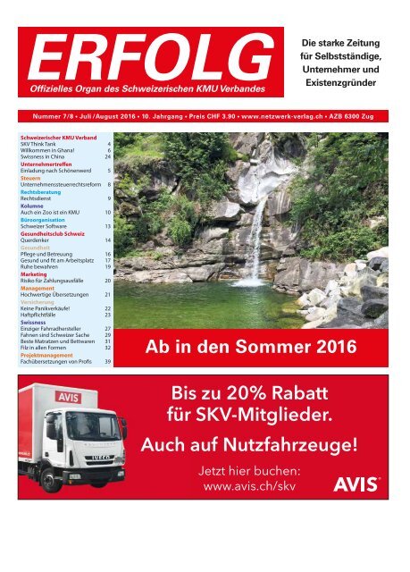 Erfolg_Ausgabe Nr. 7/8 - Juli/August 2016