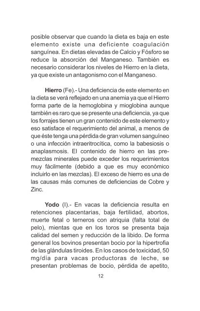 NUTRICIÓN MINERAL EN EL GANADO BOVINO