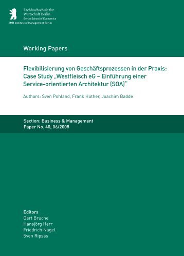 Flexibilisierung von Geschäftsprozessen in der Praxis: Case Study ...