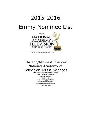 2015-2016 Emmy Nominee List