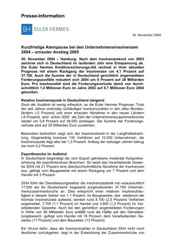 Presseinfo_Dt 301104 - Euler Hermes Kreditversicherungs-AG