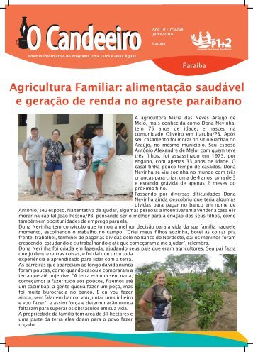 Agricultura Familiar: alimenta??o saud?vel e gera??o de renda no agreste paraibano